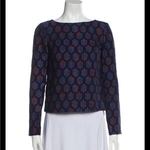 Tory Burch Printed Honeycomb Jacquard Shirt